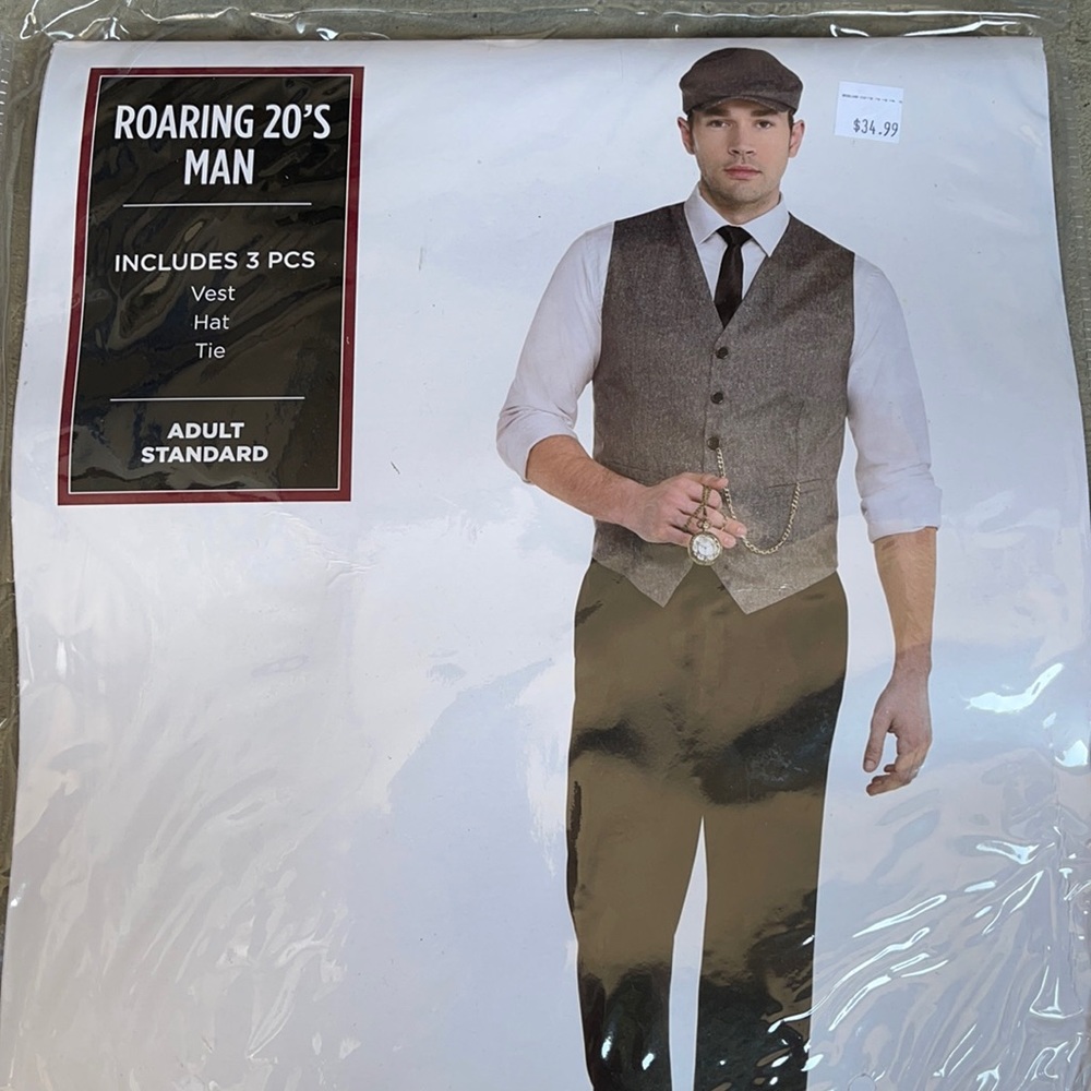 Roaring 20’s Man Adult Costume! New!